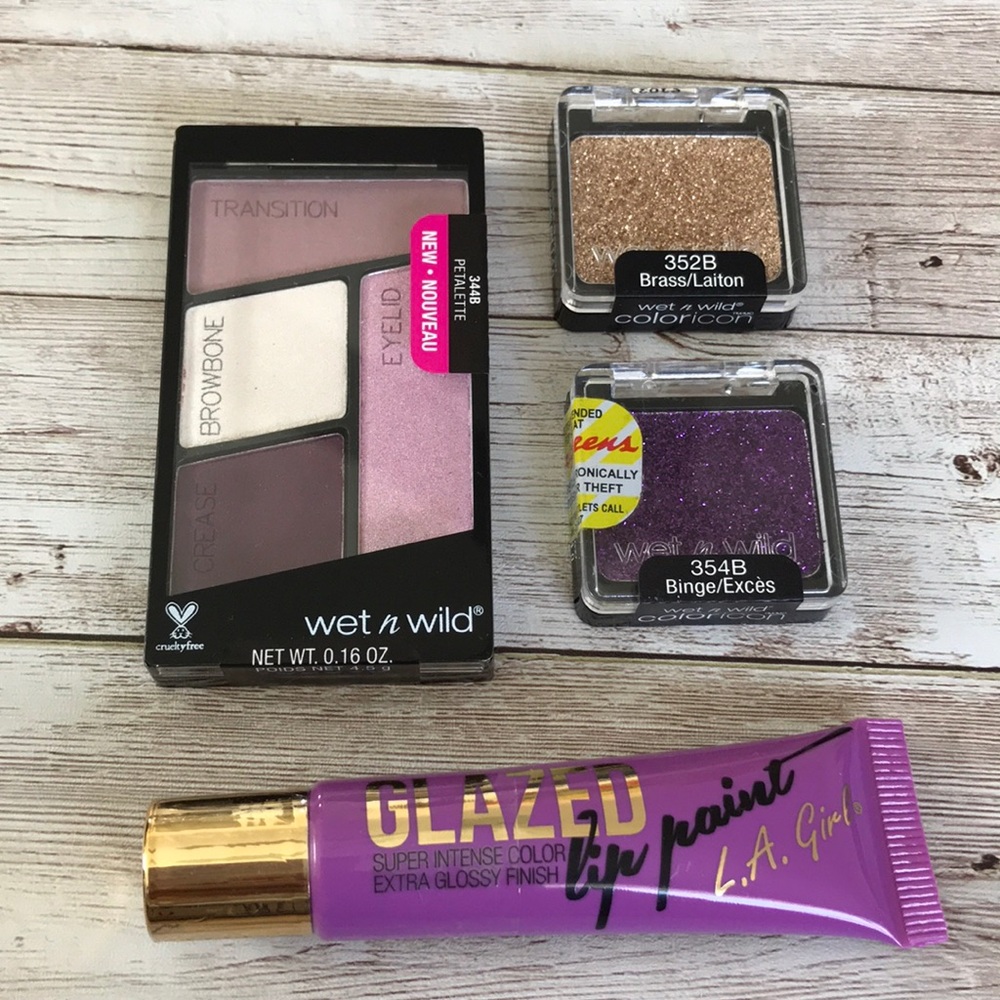 Wet n Wild/LA Girl Purple Shadow Lip Paint Bundle